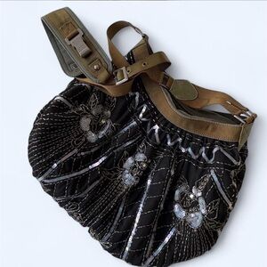 Vintage Archive early 2000s Y2K Diesel Beaded Utility Shoulder Cross Body Bag